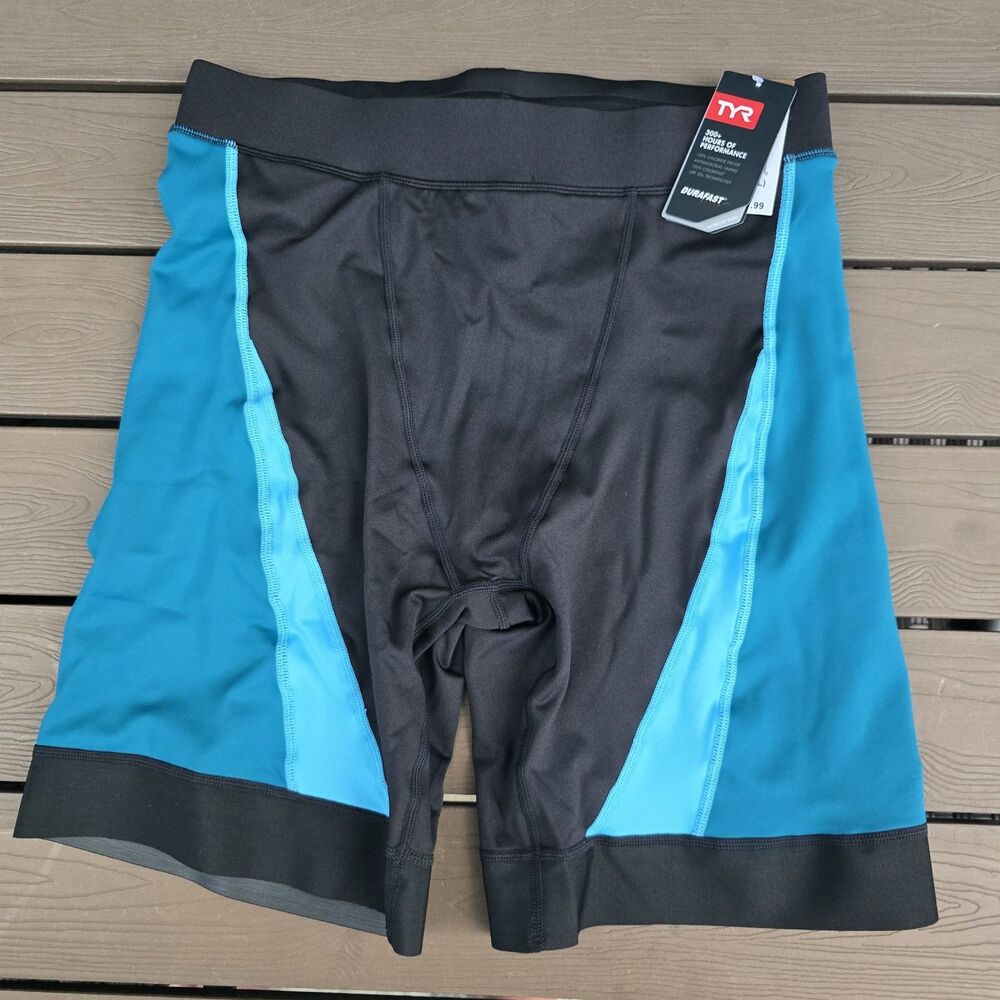 TYR Men’s 6.5  Black/teal Workout Swim Jammer Sz 38 New